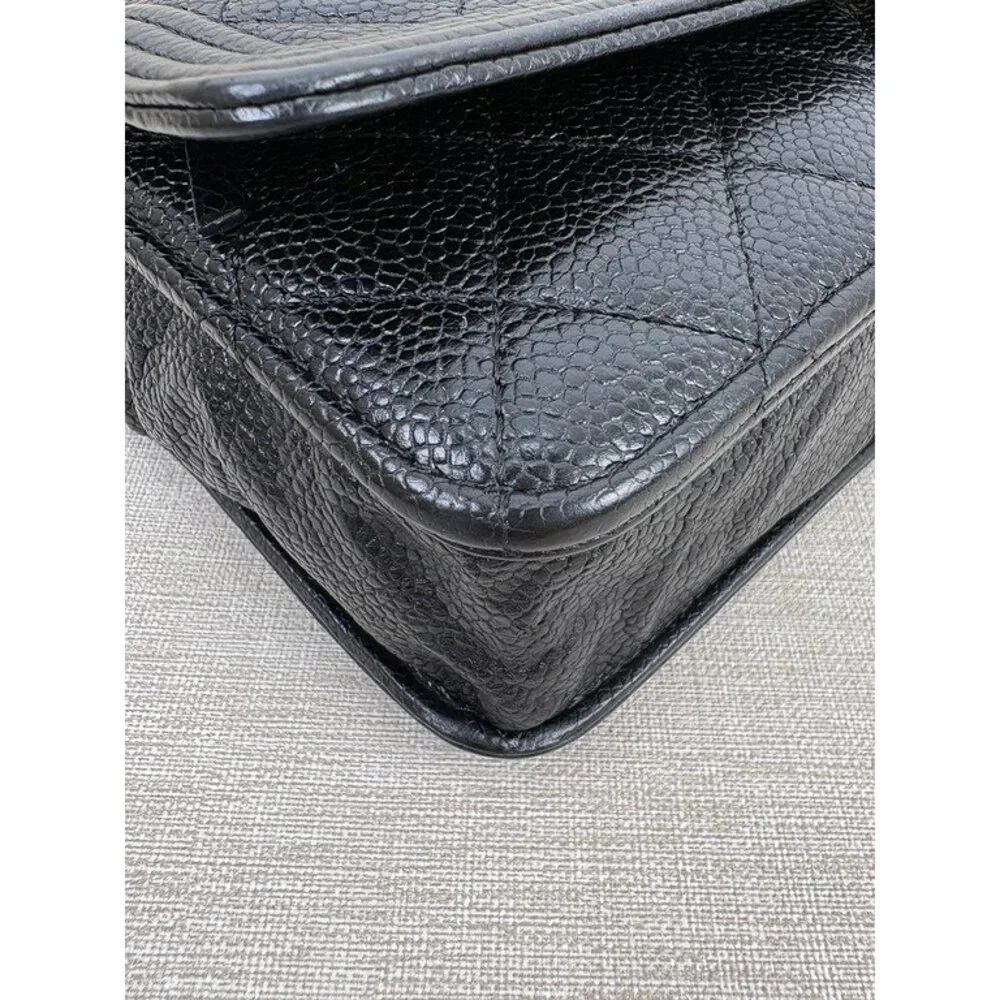 CHANEL Black Caviar Boy WOC GHW